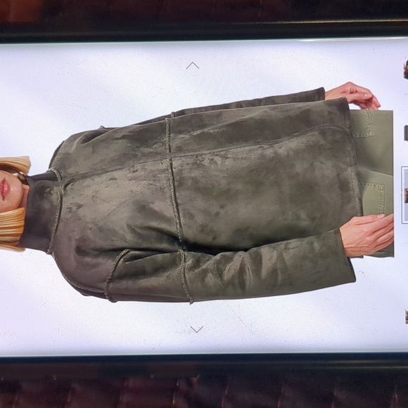 VELVET by Graham and Spencer* reversible ALBANY faux suede Sherpa jacket size L - Picture 16 of 17